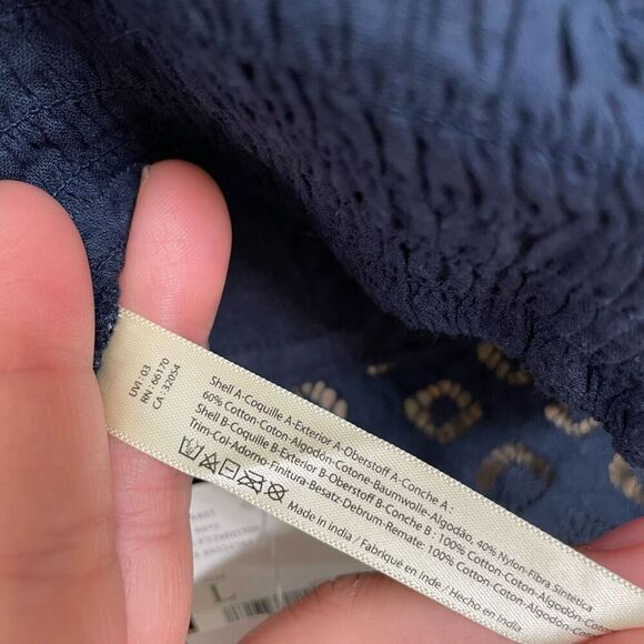 Free People Adella Bralette Crochet Ruched Floral Lace Navy Blue Small NWT - Picture 3 of 3